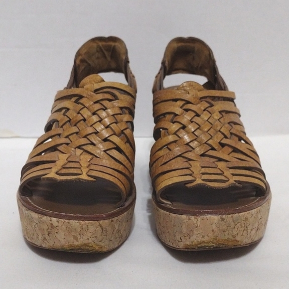 Tory Burch Killiam Leather Woven Cork Wedge Sandals US 7.5 - Picture 5 of 15